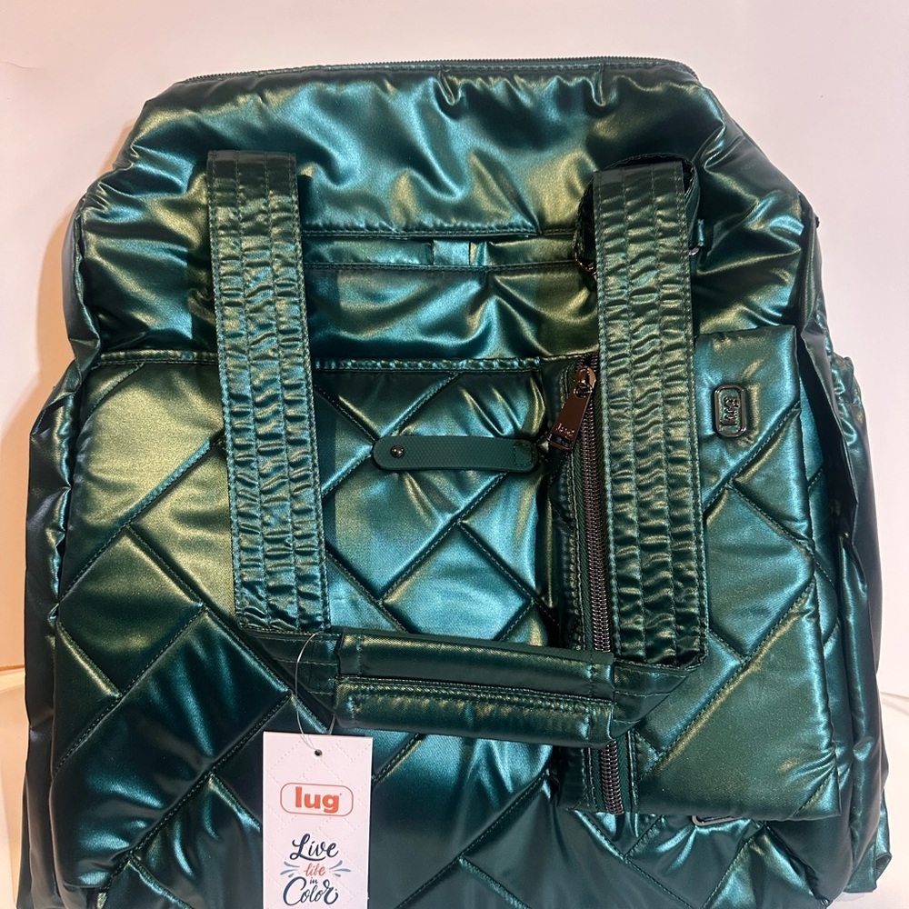 Lug Quilted Bag in Shimmering Teal - Picture 2 of 3